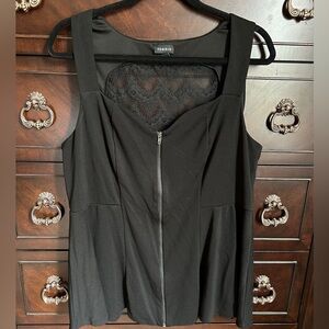 Torrid 2 Black Zippered Front Peplum Camisole